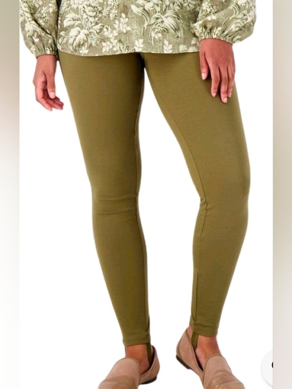 Isaac Mizrahi Stirrup Legging 3x- Olive